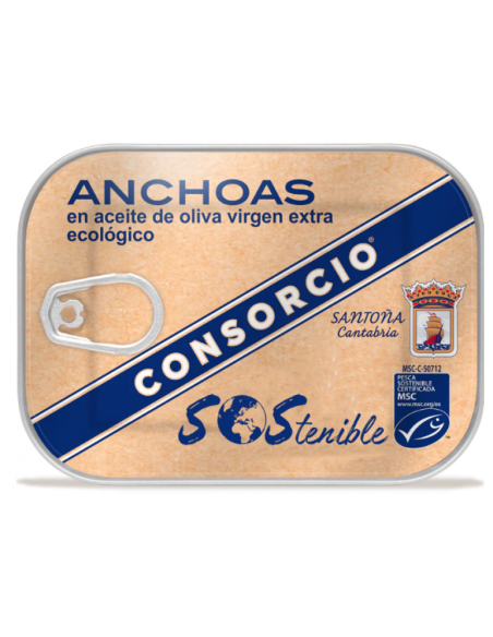 Anchovies in organic extra virgin olive oil Consorcio 74 gr.
