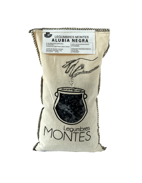 Schwarze Bohne Legumbres Montes Beutel 1 kg.