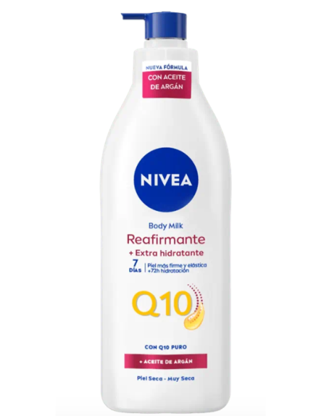 Body Schneeweißer Milk Reafirmante Q10 Haut Seca 400 ml.
