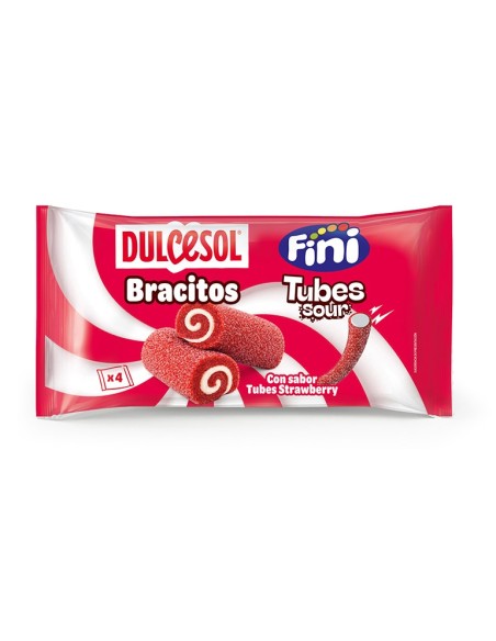Bracitos con sabor tubes strawberry Dulcesol 120 gr. 4 ud.