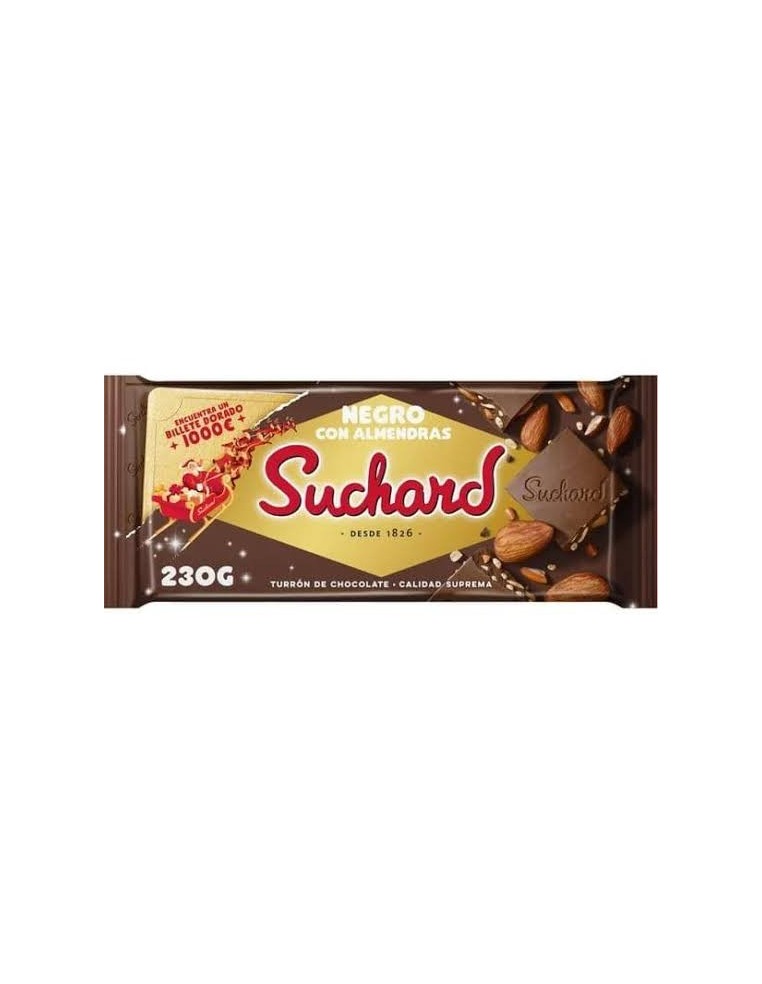 Nougat au chocolat noir Suchard aux amandes 230 gr.