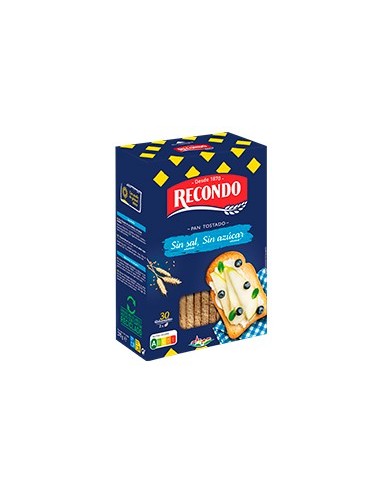 Geröstetes Brot ohne Salz ohne Zucker Recondo 270 gr.