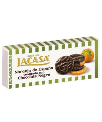 Naranja de España confitada con chocolate negro Lacasa 150 g
