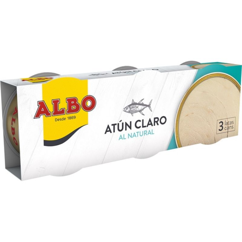 Albo natürliches Licht Thunfisch Pack 3 Einheiten. 276 gr.