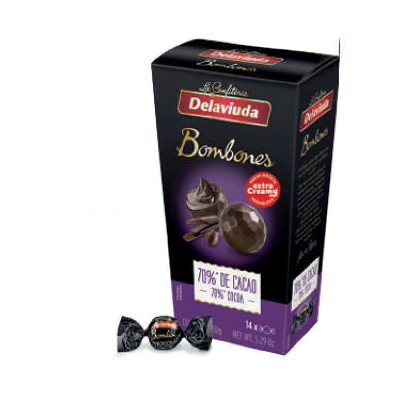 70% Dark Chocolate Bonbons Delaviuda 150 gr.