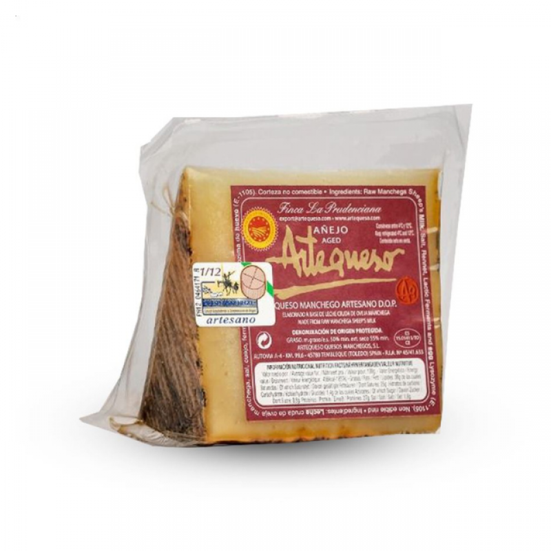 Queso Manchego artesano añejo Artequeso 250 Gr.