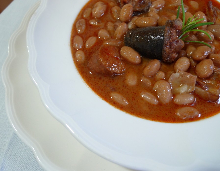 Red Beans stew with blood sausage and Chorizo