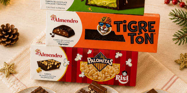 Nuevos turrones El Almendro para Navidad 2026: pistacho, Tigretón y palomitas