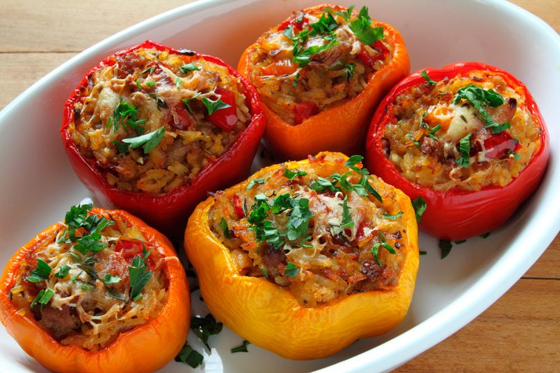 Poivrons farcis au four Émincer