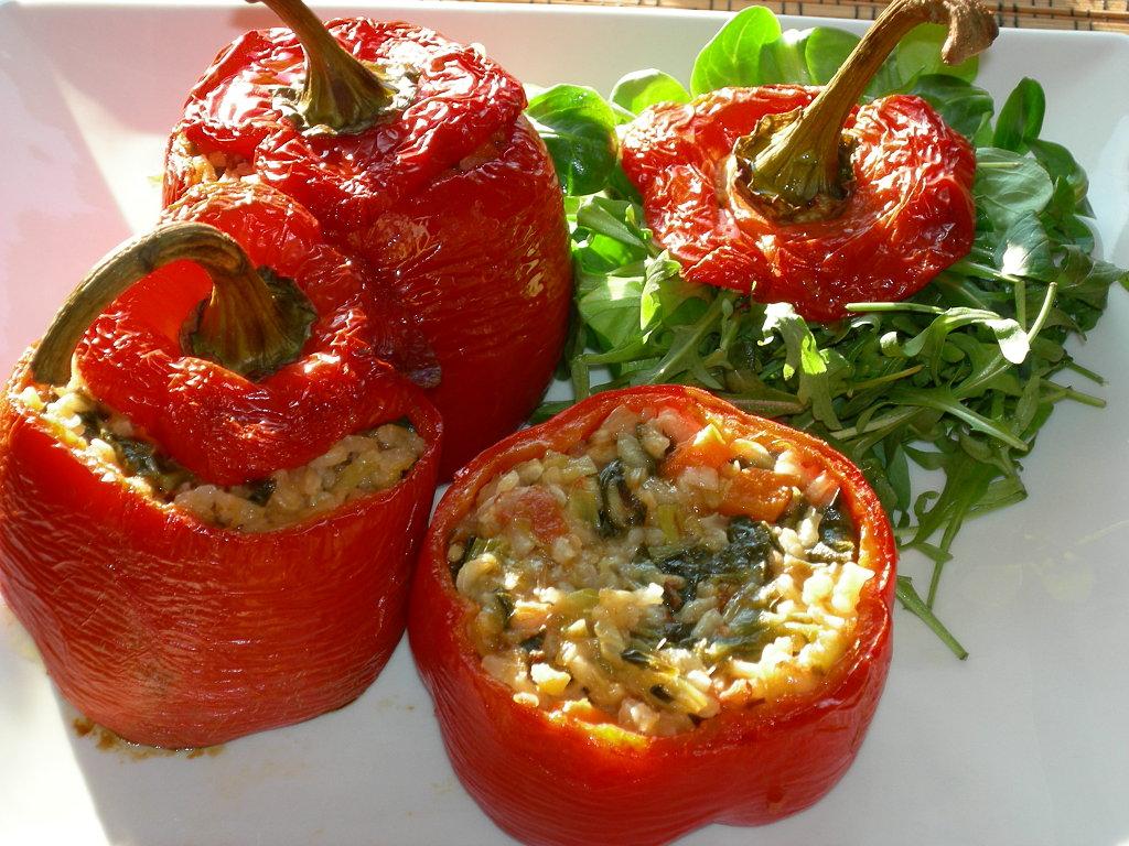 Poivrons farcis au basilic