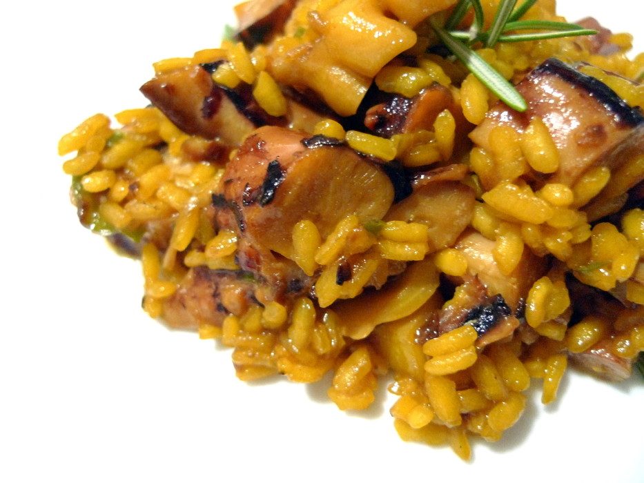 Riz à la seiche et le poulpe
